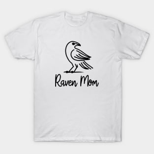 Raven Mom Line Art T-Shirt